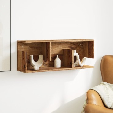 vidaXL Ντουλάπι Τοίχου Όψη Παλαιού Ξύλου 80x20x30cm Επεξ. Ξύλο 1 τεμ.