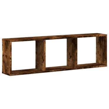 vidaXL Ντουλάπι Τοίχου Καπνιστή Δρυς 100x16x30cm Επεξεργασμένο Ξύλο 1 τεμ.