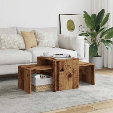 vidaXL Σετ Τραπεζάκια Σαλονιού Παλ. Ξύλο 100x48x40cm από Επεξ. Ξύλο