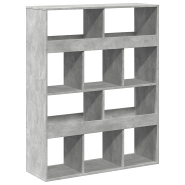 vidaXL Βιβλιοθήκη Γκρι Σκυροδέματος 100x33x125,5cm Επεξεργ. Ξύλο 1 τεμ.
