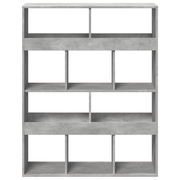 vidaXL Βιβλιοθήκη Γκρι Σκυροδέματος 100x33x125,5cm Επεξεργ. Ξύλο 1 τεμ.