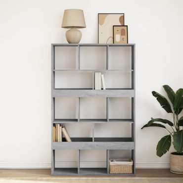 vidaXL Βιβλιοθήκη Γκρι Σκυροδέματος 100x33x156,5cm Επεξεργ. Ξύλο 1 τεμ.