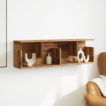 vidaXL Ντουλάπι Τοίχου Όψη Παλαιού Ξύλου 100x20x30cm Επεξ. Ξύλο 1 τεμ.