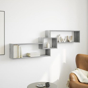 vidaXL Ντουλάπι Τοίχου Γκρι Σκυρ. 158x18x53cm από Επεξεργασμένο Ξύλο 1 τεμ.