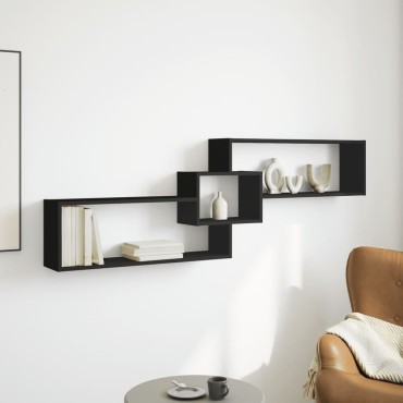 vidaXL Ντουλάπι Τοίχου Μαύρο 158x18x53cm από Επεξεργασμένο Ξύλο 1 τεμ.