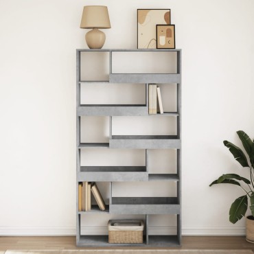 vidaXL Βιβλιοθήκη Γκρι Σκυροδέματος 100x33x187,5cm Επεξεργ. Ξύλο 1 τεμ.