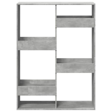 vidaXL Βιβλιοθήκη Γκρι Σκυροδέματος 100x33x135cm Επεξεργ. Ξύλο 1 τεμ.