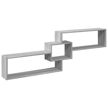 vidaXL Ντουλάπι Τοίχου Γκρι Sonoma 158x18x53cm από Επεξεργασμένο Ξύλο 1 τεμ.