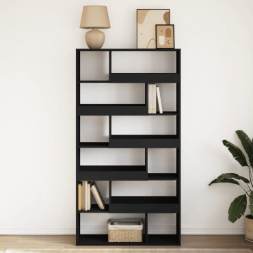 vidaXL Βιβλιοθήκη Μαύρη 100x33x187,5cm Επεξ. Ξύλο 1 τεμ.
