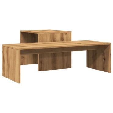 vidaXL Σετ Τραπεζάκια Σαλονιού Artisan Δρυς 100x48x40cm Επεξ. Ξύλο