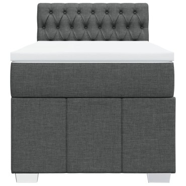 vidaXL Κρεβάτι Boxspring με Στρώμα Σκούρο Γκρι 80x200 εκ. Υφασμάτινο