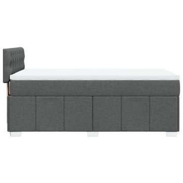 vidaXL Κρεβάτι Boxspring με Στρώμα Σκούρο Γκρι 80x200 εκ. Υφασμάτινο