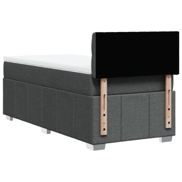 vidaXL Κρεβάτι Boxspring με Στρώμα Σκούρο Γκρι 80x200 εκ. Υφασμάτινο