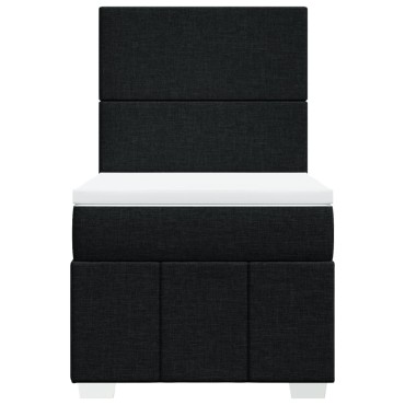 vidaXL Κρεβάτι Boxspring με Στρώμα Μαύρο 80 x 200 εκ. Υφασμάτινο