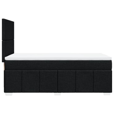 vidaXL Κρεβάτι Boxspring με Στρώμα Μαύρο 80 x 200 εκ. Υφασμάτινο