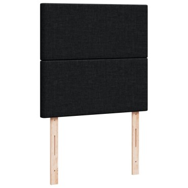 vidaXL Κρεβάτι Boxspring με Στρώμα Μαύρο 80 x 200 εκ. Υφασμάτινο