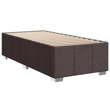 vidaXL Κρεβάτι Boxspring με Στρώμα Σκούρο Καφέ 100x200 εκ. Υφασμάτινο