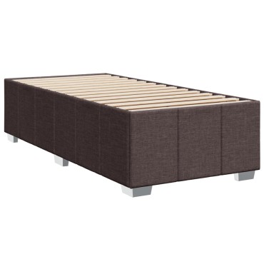 vidaXL Κρεβάτι Boxspring με Στρώμα Σκούρο Καφέ 100x200 εκ. Υφασμάτινο