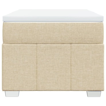vidaXL Κρεβάτι Boxspring με Στρώμα Κρεμ 90x190 εκ.Υφασμάτινο