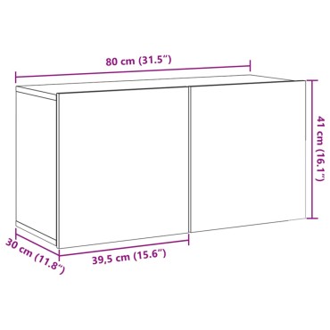 vidaXL Ντουλάπι Τοίχου Τηλεόρασης Artisian Δρυς 80x30x41cm