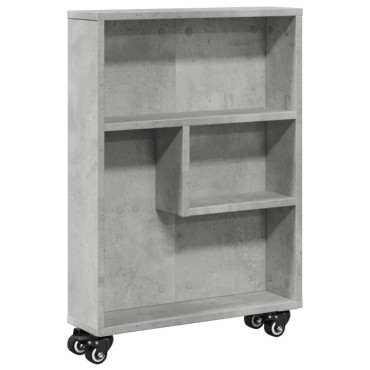 vidaXL Τρόλεϊ Αποθήκευσης Στενό Γκρι Σκυρ. 48x13x68cm Επεξ. Ξύλο