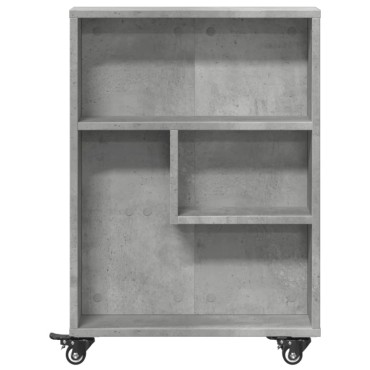 vidaXL Τρόλεϊ Αποθήκευσης Στενό Γκρι Σκυρ. 48x13x68cm Επεξ. Ξύλο