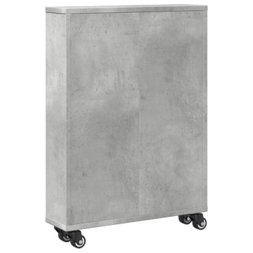vidaXL Τρόλεϊ Αποθήκευσης Στενό Γκρι Σκυρ. 48x13x68cm Επεξ. Ξύλο