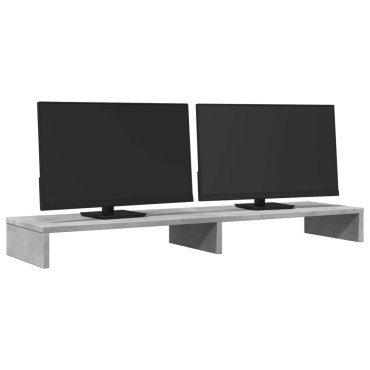 vidaXL Βάση Οθονών Γκρι του Σκυροδέματος 100x27x10 εκ. από Επεξ. Ξύλο