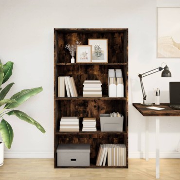 vidaXL Βιβλιοθήκη Καπνιστή Δρυς 80x30x152cm από Επεξεργασμένο Ξύλο 1 τεμ.