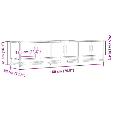 vidaXL Έπιπλο Τηλεόρασης Καπνιστή Δρυς 180x35x41cm Επεξ. Ξύλο