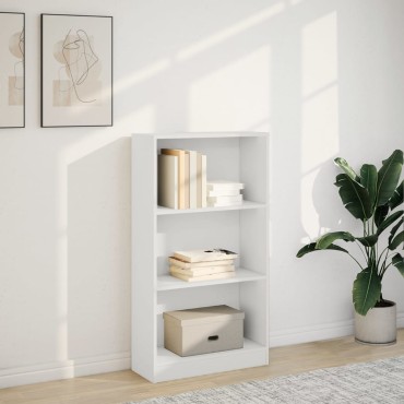 vidaXL Βιβλιοθήκη Λευκή 60x24x109cm από Επεξεργασμένο Ξύλο 1 τεμ.