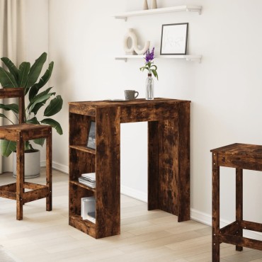vidaXL Τραπέζι Μπαρ με Ράφια Δρυς 95x47x103,5cm Επεξεργ. Ξύλο 1 τεμ.