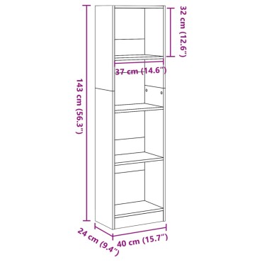 vidaXL Βιβλιοθήκη Sonoma Δρυς 40x24x143cm από Επεξεργασμένο Ξύλο 1 τεμ.