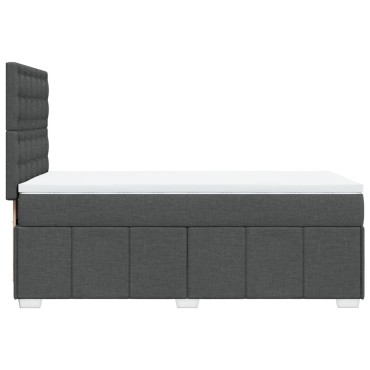 vidaXL Κρεβάτι Boxspring με Στρώμα Σκούρο Γκρι 90x200 εκ. Υφασμάτινο