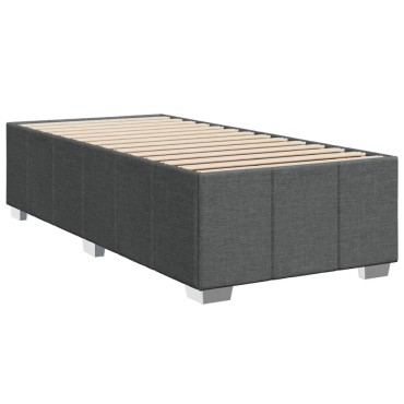 vidaXL Κρεβάτι Boxspring με Στρώμα Σκούρο Γκρι 90x200 εκ. Υφασμάτινο