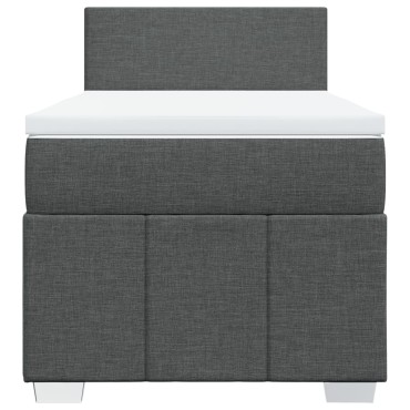 vidaXL Κρεβάτι Boxspring με Στρώμα Σκούρο Γκρι 80x200 εκ. Υφασμάτινο