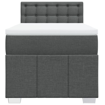 vidaXL Κρεβάτι Boxspring με Στρώμα Σκούρο Γκρι 80x200 εκ. Υφασμάτινο