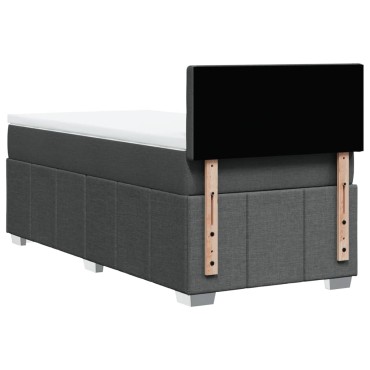 vidaXL Κρεβάτι Boxspring με Στρώμα Σκούρο Γκρι 80x200 εκ. Υφασμάτινο