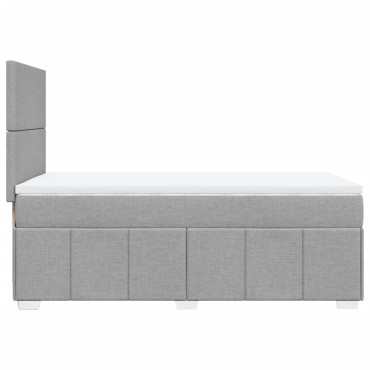 vidaXL Κρεβάτι Boxspring με Στρώμα Ανοιχτό Γκρι 100x200 εκ. Υφασμάτινο