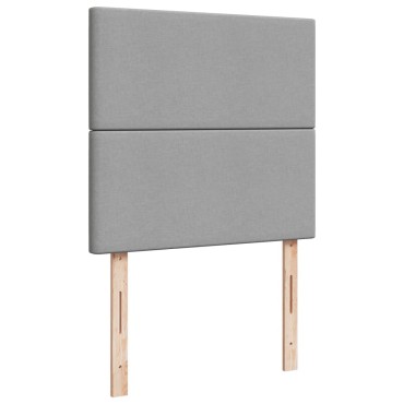 vidaXL Κρεβάτι Boxspring με Στρώμα Ανοιχτό Γκρι 100x200 εκ. Υφασμάτινο