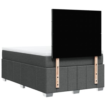 vidaXL Κρεβάτι Boxspring με Στρώμα Σκούρο Γκρι 120x190 εκ Υφασμάτινο