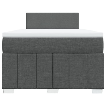 vidaXL Κρεβάτι Boxspring με Στρώμα Σκούρο Γκρι 120x190 εκ Υφασμάτινο