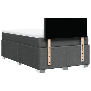 vidaXL Κρεβάτι Boxspring με Στρώμα Σκούρο Γκρι 120x190 εκ Υφασμάτινο