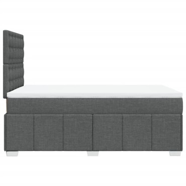 vidaXL Κρεβάτι Boxspring με Στρώμα Σκούρο Γκρι 120x190 εκ Υφασμάτινο