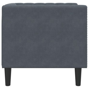vidaXL Πολυθρόνα Chesterfield Σκούρο Γκρι Βελούδινη 71x74,5x70,5cm 1 τεμ. Γωνιακός