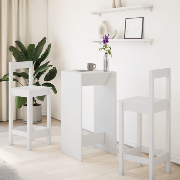vidaXL Τραπέζι Μπαρ Λευκό 51x50x103,5cm Επεξ. Ξύλο 1 τεμ.