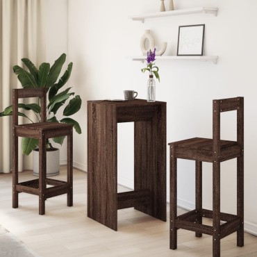 vidaXL Τραπέζι Μπαρ Καφέ Δρυς 51x50x103,5cm Επεξ. Ξύλο 1 τεμ.
