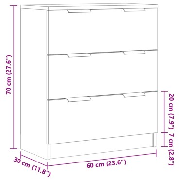 vidaXL Μπουφές Αρτισιανή Δρυς 60x30x70cm από Επεξεργασμένο Ξύλο 1 τεμ.