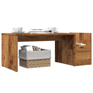 vidaXL Τραπεζάκι Σαλονιού Παλαιό Ξύλο 90x45x35cm Επεξ. Ξύλο 1 τεμ.