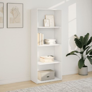 vidaXL Βιβλιοθήκη Λευκή 60x30x152cm από Επεξεργασμένο Ξύλο 1 τεμ.